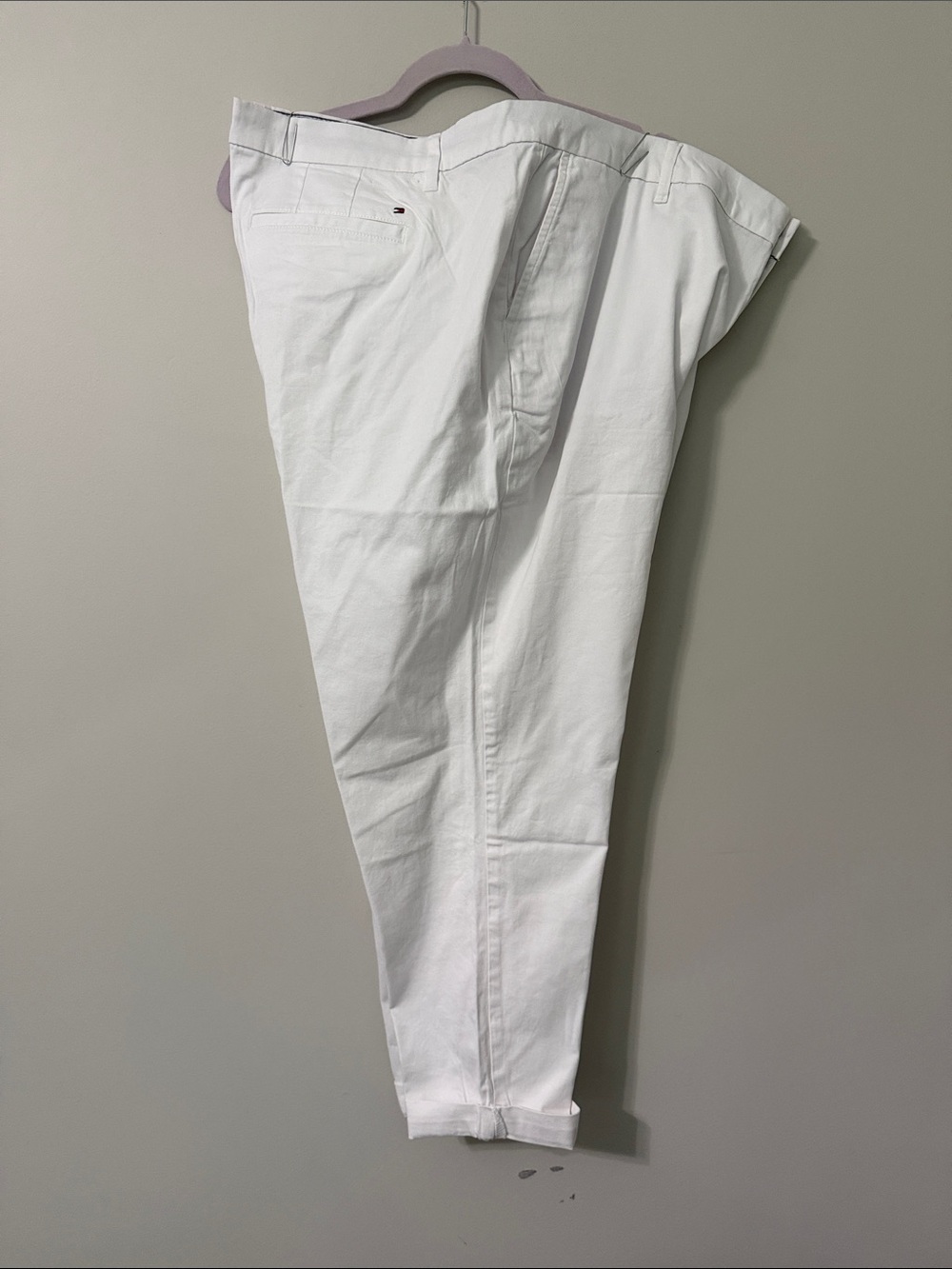 White Slim Cotton Trousers
